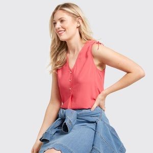 Draper James Sleeveless Tie Blouse